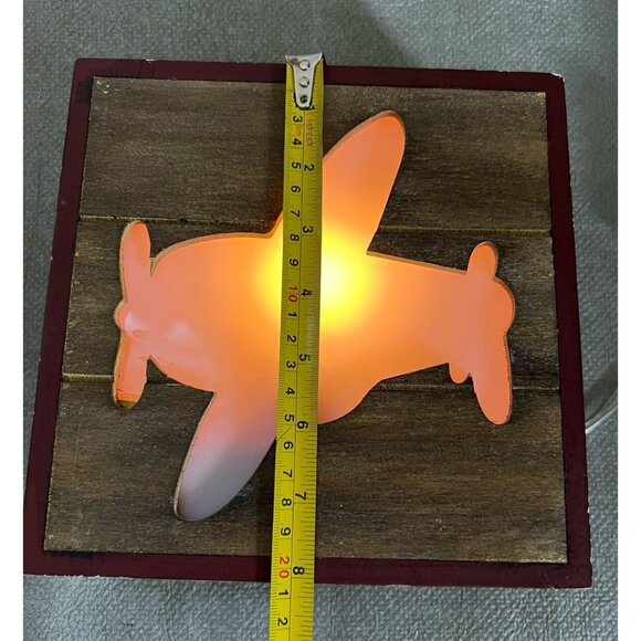 Airplane Night Light Cut Out Wooden Box 8" by Mastercraft Children Kids Bedroom - Picture 2 of 9